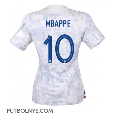Camiseta Francia Kylian Mbappe #10 Visitante Equipación para mujer Mundial 2022 manga corta